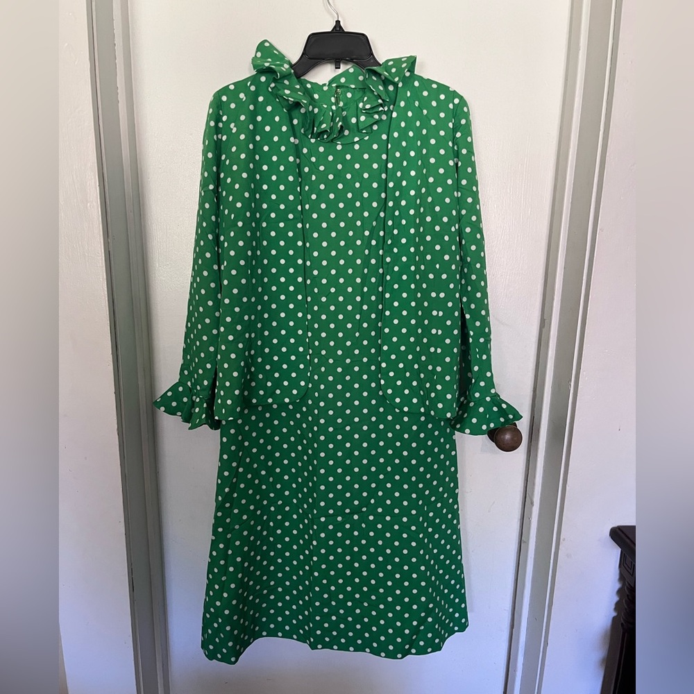 Vtg Mr Eddie Polka Dot Dress & Jacket with Ruffles NO SIZE READ